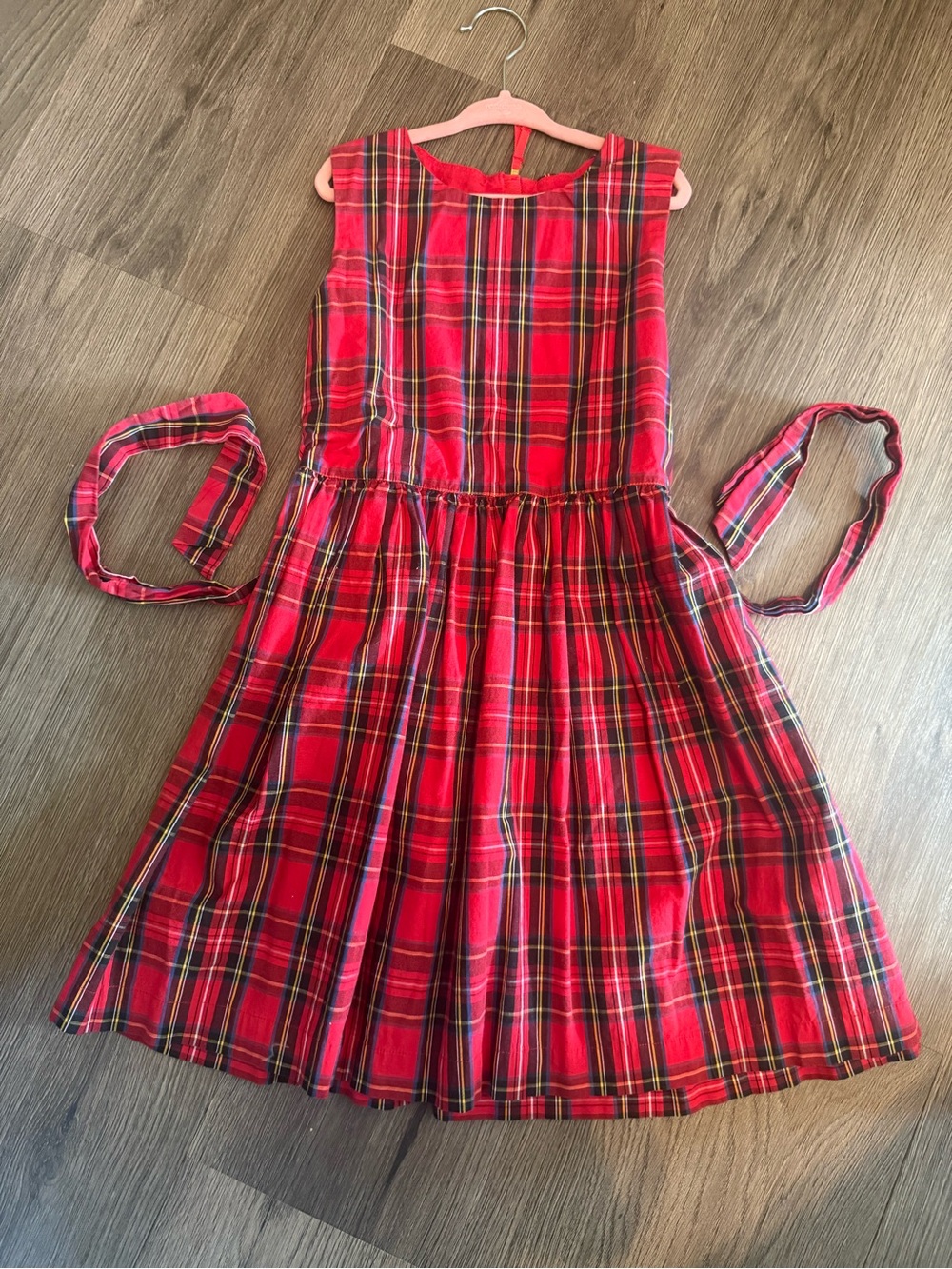 Crewcuts Red Tartan Girls' Dress with Waist Sash